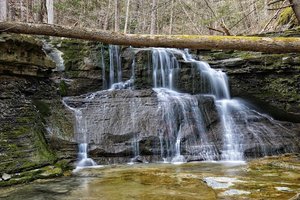 Waterfall & Stone Arch Bridge